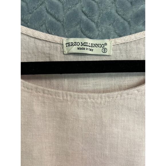 Terzo Millennio 100% Italian Linen Tunic Top Size S Resort Lagenlook Coastal - Picture 1 of 4